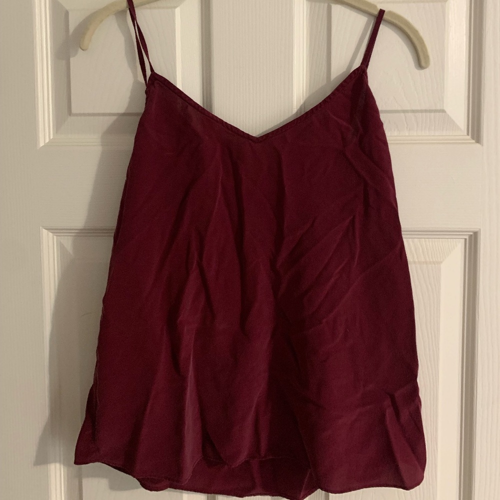 Maroon/merlot colored strappy tank top